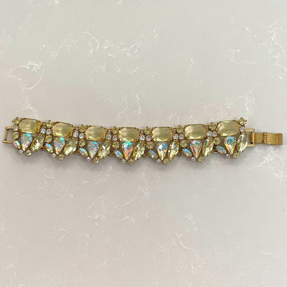 J Crew RARE VINTAGE: Brilliant Yellow Glass Stone Bracelet